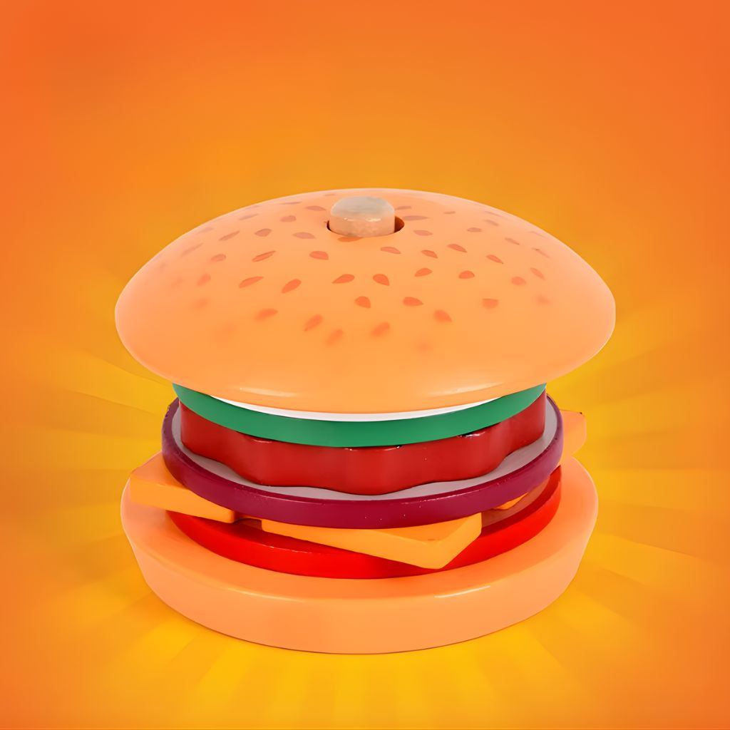 Hamburguesa Didáctica Apilable con Tarjetas de Recetas (Madera)