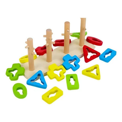 Juego de Encaje y Clasificación de Formas en Madera