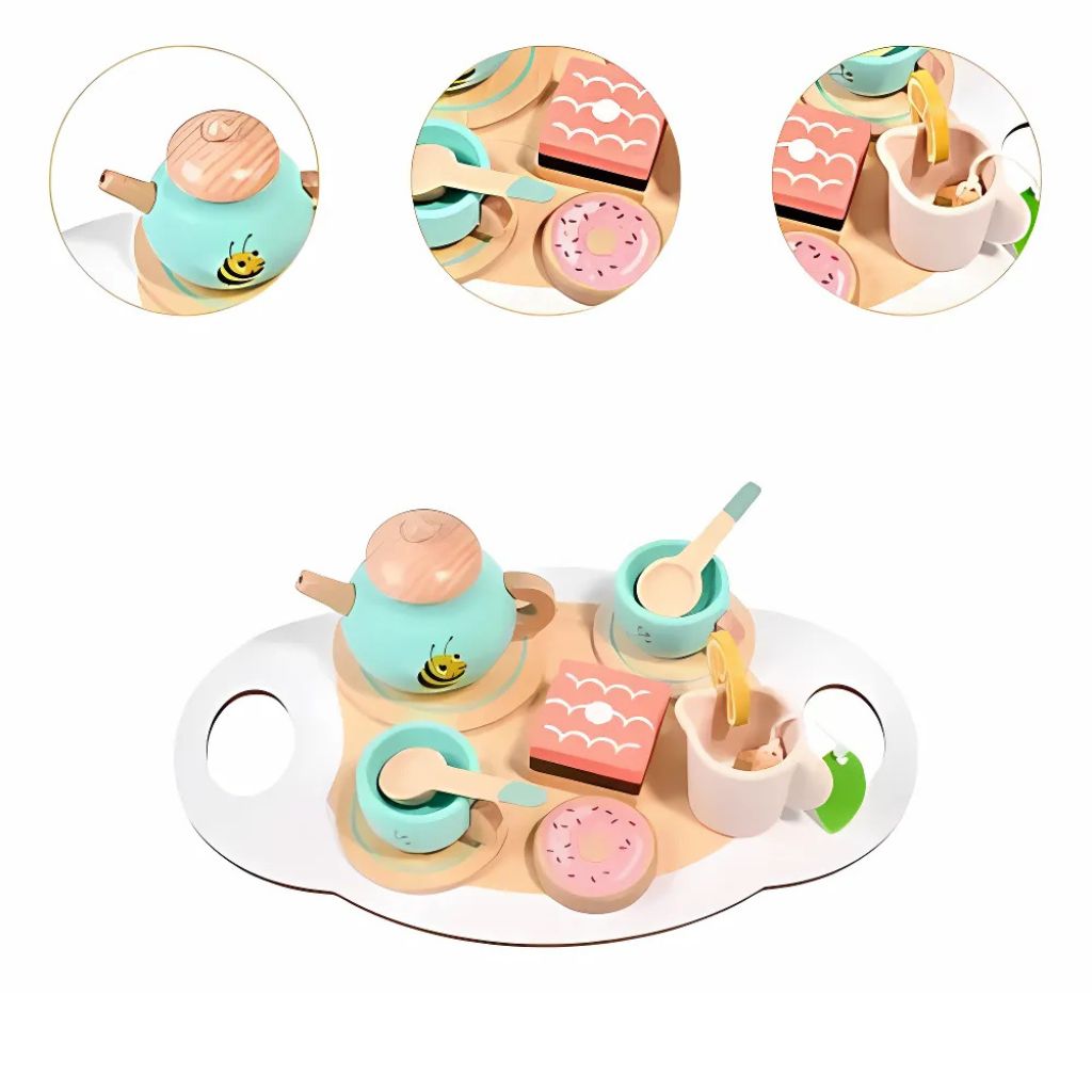 Juego de Té Dulce Abejita de Madera