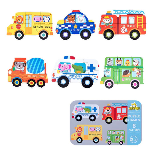 Rompecabezas Vehículos de la Ciudad en Estuche Metálico