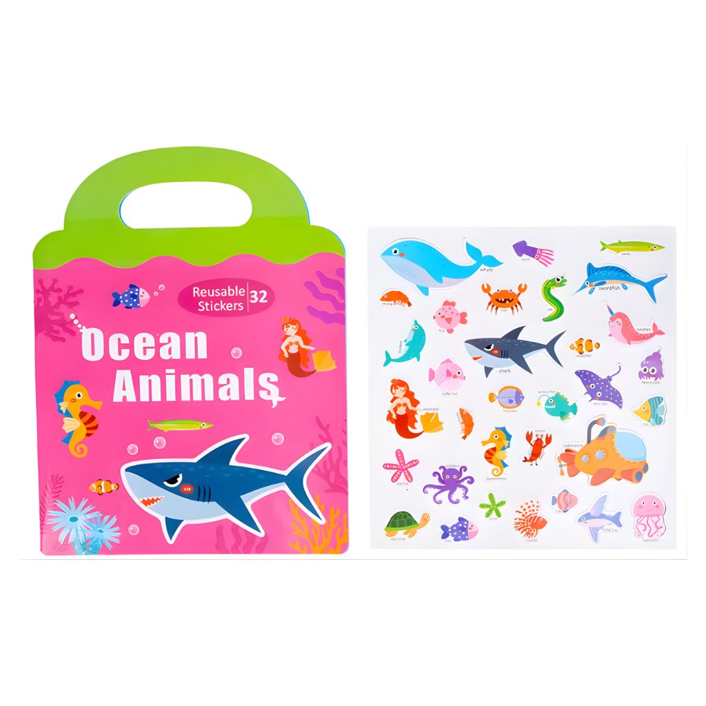 Libro de Stickers Magnéticos Reutilizables Animales del Océano