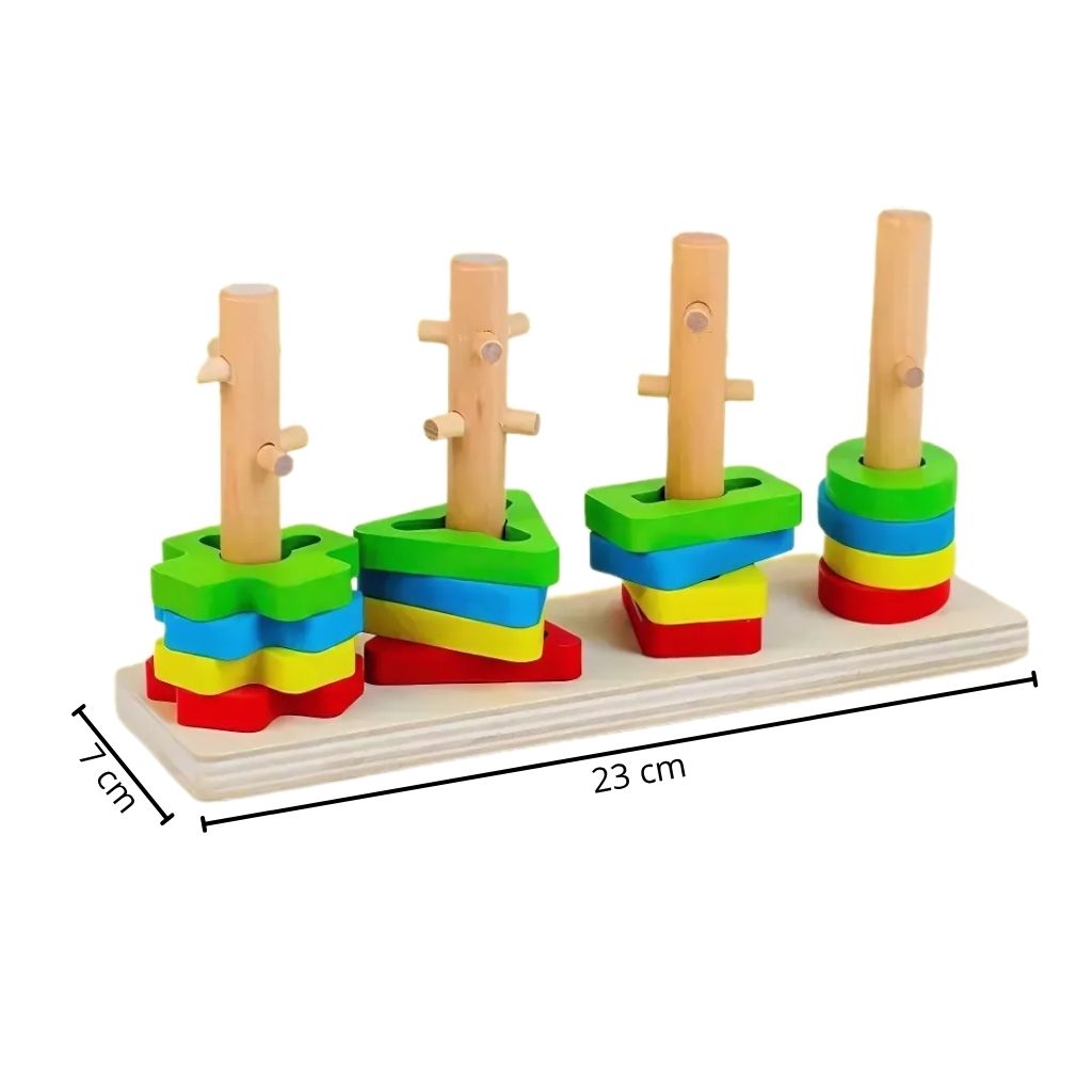 Juego de Encaje y Clasificación de Formas en Madera