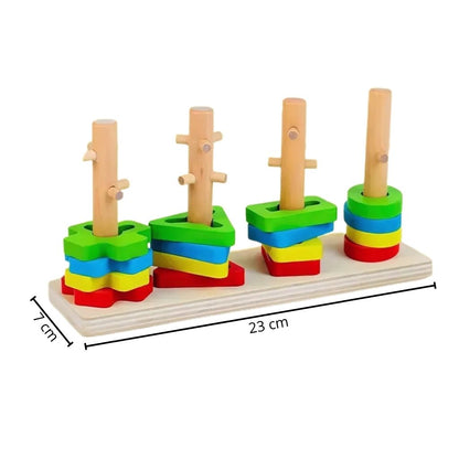 Juego de Encaje y Clasificación de Formas en Madera