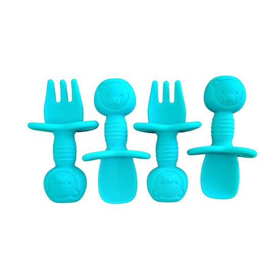 Set de Cubiertos de Silicona con Tope de Seguridad