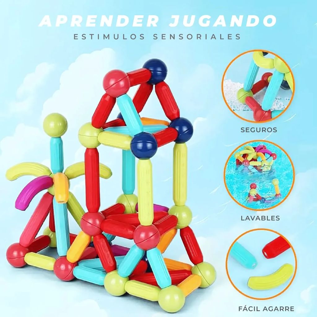 Set de Construcción Magnética 100 Piezas