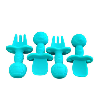 Set de Cubiertos de Silicona con Tope de Seguridad