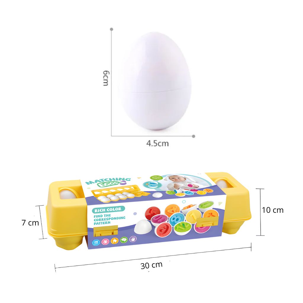 Set de Huevitos Didácticos con Números y Colores