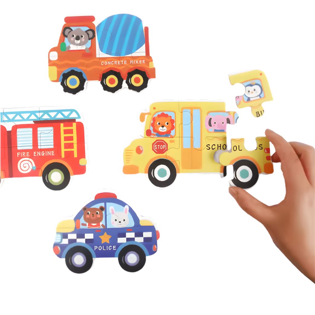 Rompecabezas Vehículos de la Ciudad en Estuche Metálico