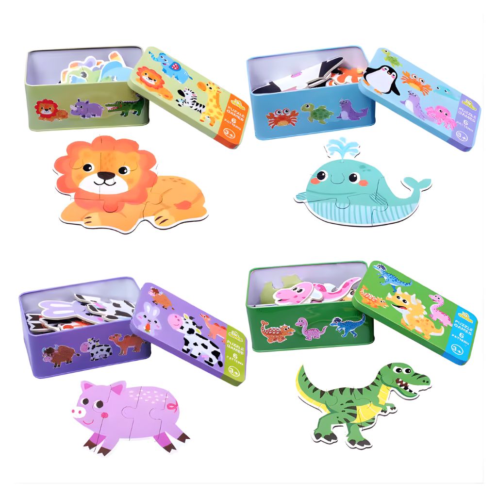 Rompecabezas Animales del Mar en Estuche Metálico