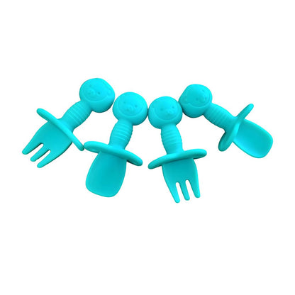 Set de Cubiertos de Silicona con Tope de Seguridad