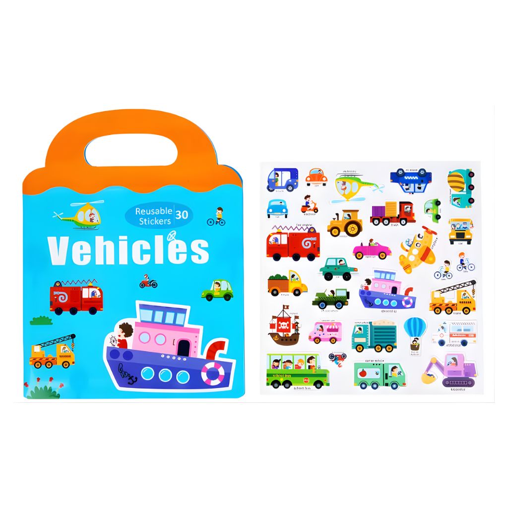 Libro de Stickers Magnéticos Reutilizables Vehículos