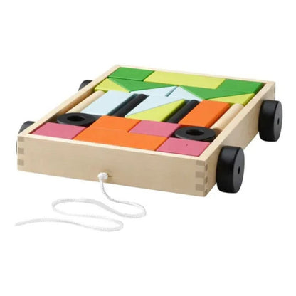 Carrito de Arrastre con Bloques de Madera