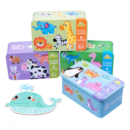 Rompecabezas Animales del Mar en Estuche Metálico