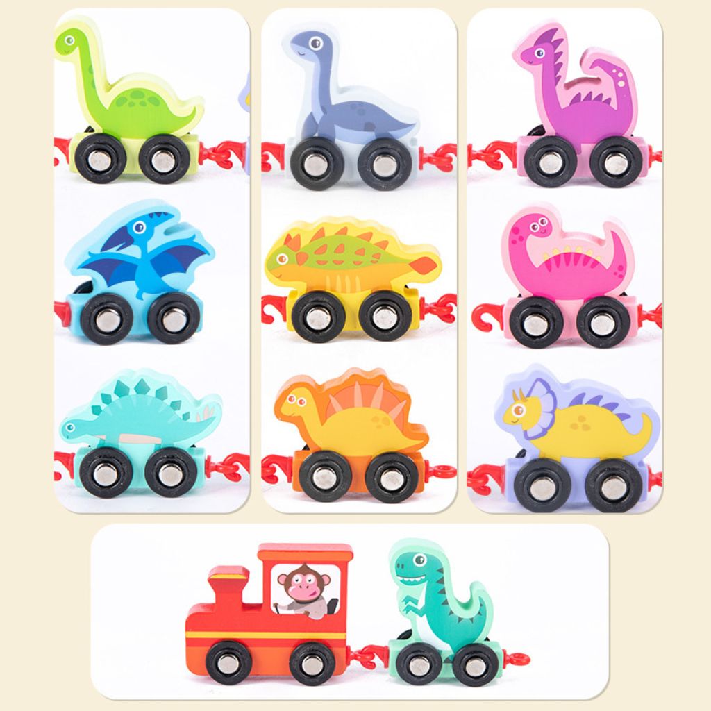 Dino Tren de Encaje y Números