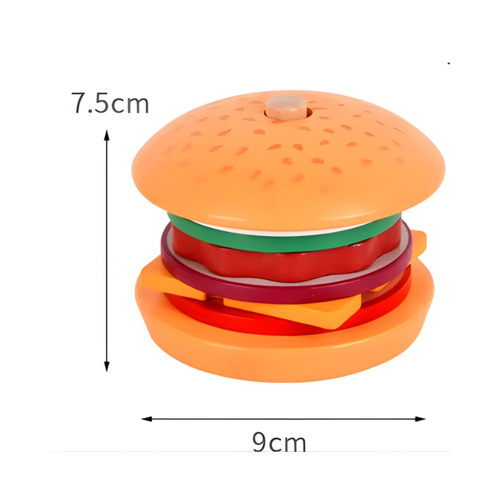 Hamburguesa Didáctica Apilable con Tarjetas de Recetas (Madera)