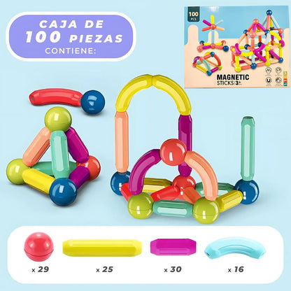 Set de Construcción Magnética 100 Piezas