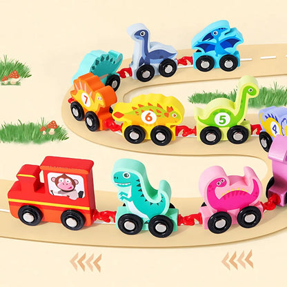 Dino Tren de Encaje y Números