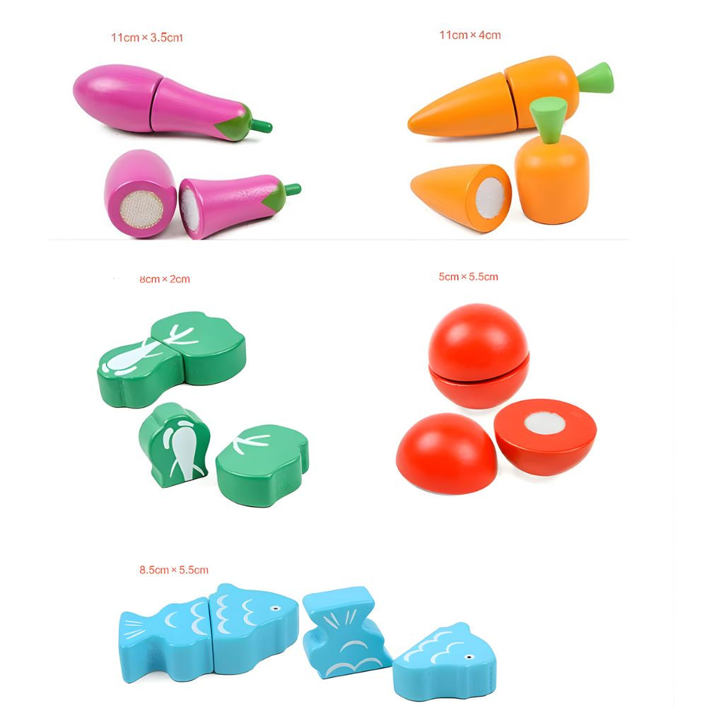 Set de Frutas y Verduras para Cortar con Velcro