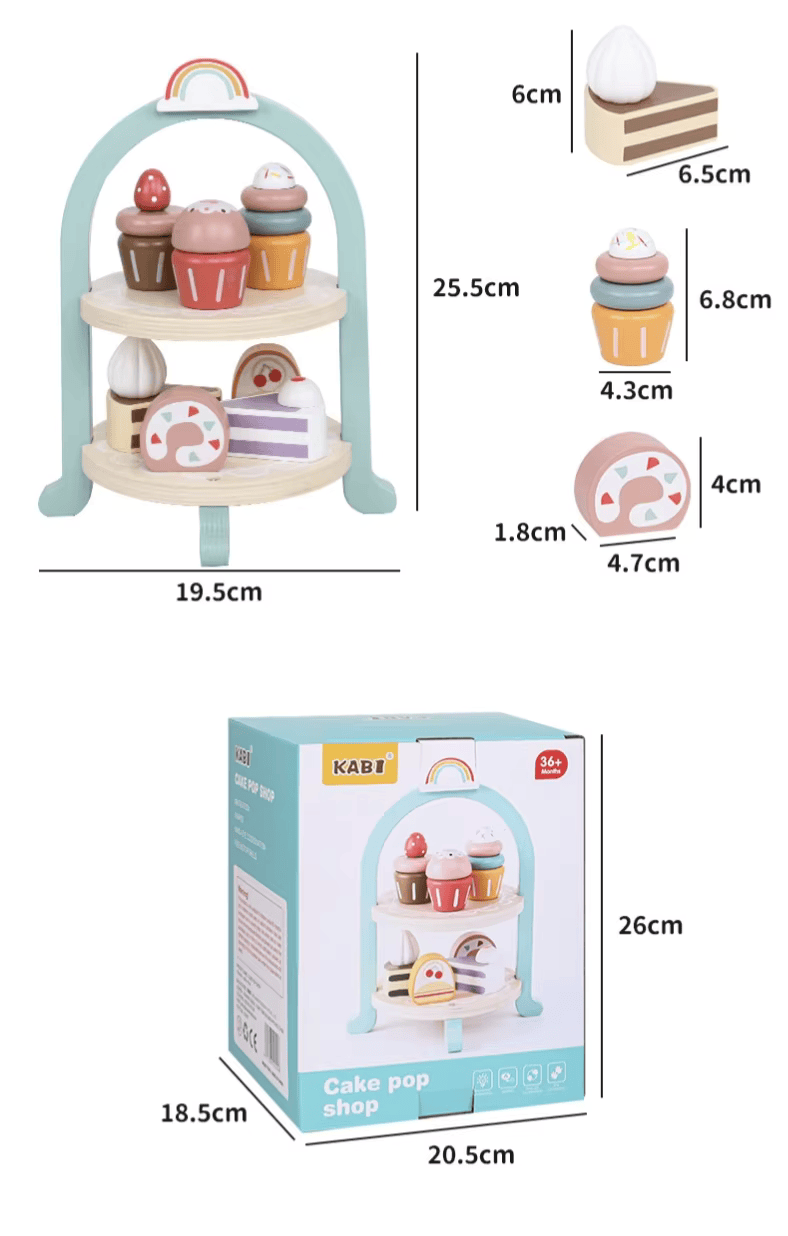 Juego de CupCakes y Postres de Madera
