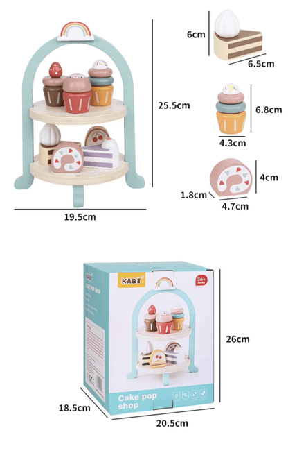 Juego de CupCakes y Postres de Madera