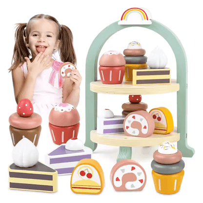 Juego de CupCakes y Postres de Madera