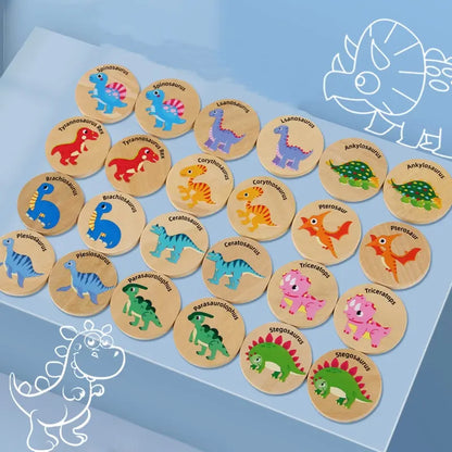 Juego de Memoria Dinosaurios de Madera