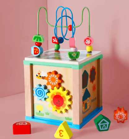 Cubo Didáctico de Madera con Pizarra