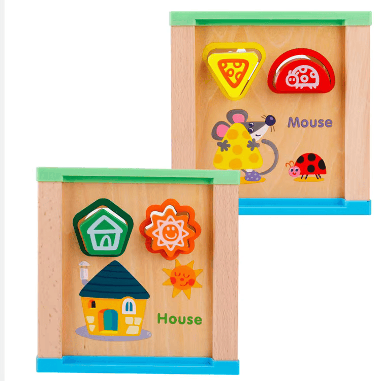 Cubo Didáctico de Madera con Pizarra