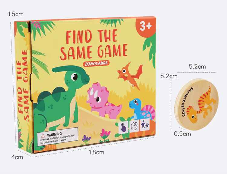 Juego de Memoria Dinosaurios de Madera