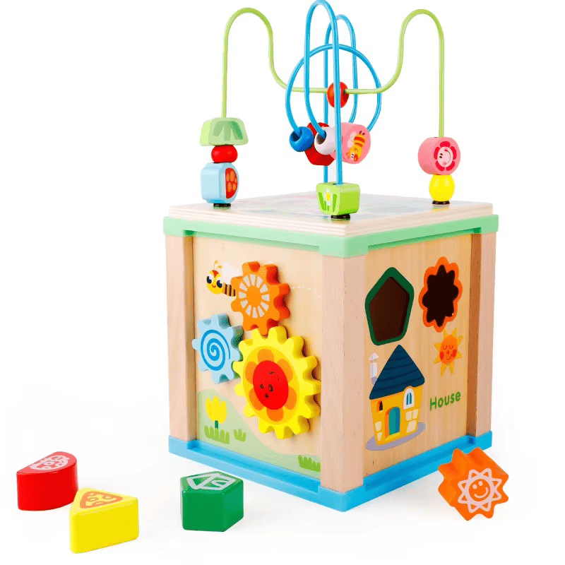 Cubo Didáctico de Madera con Pizarra