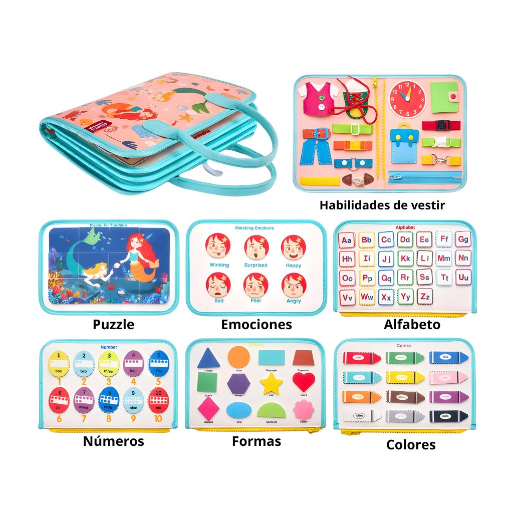 Maletín Sensorial Educativo Sirenas 8 en 1