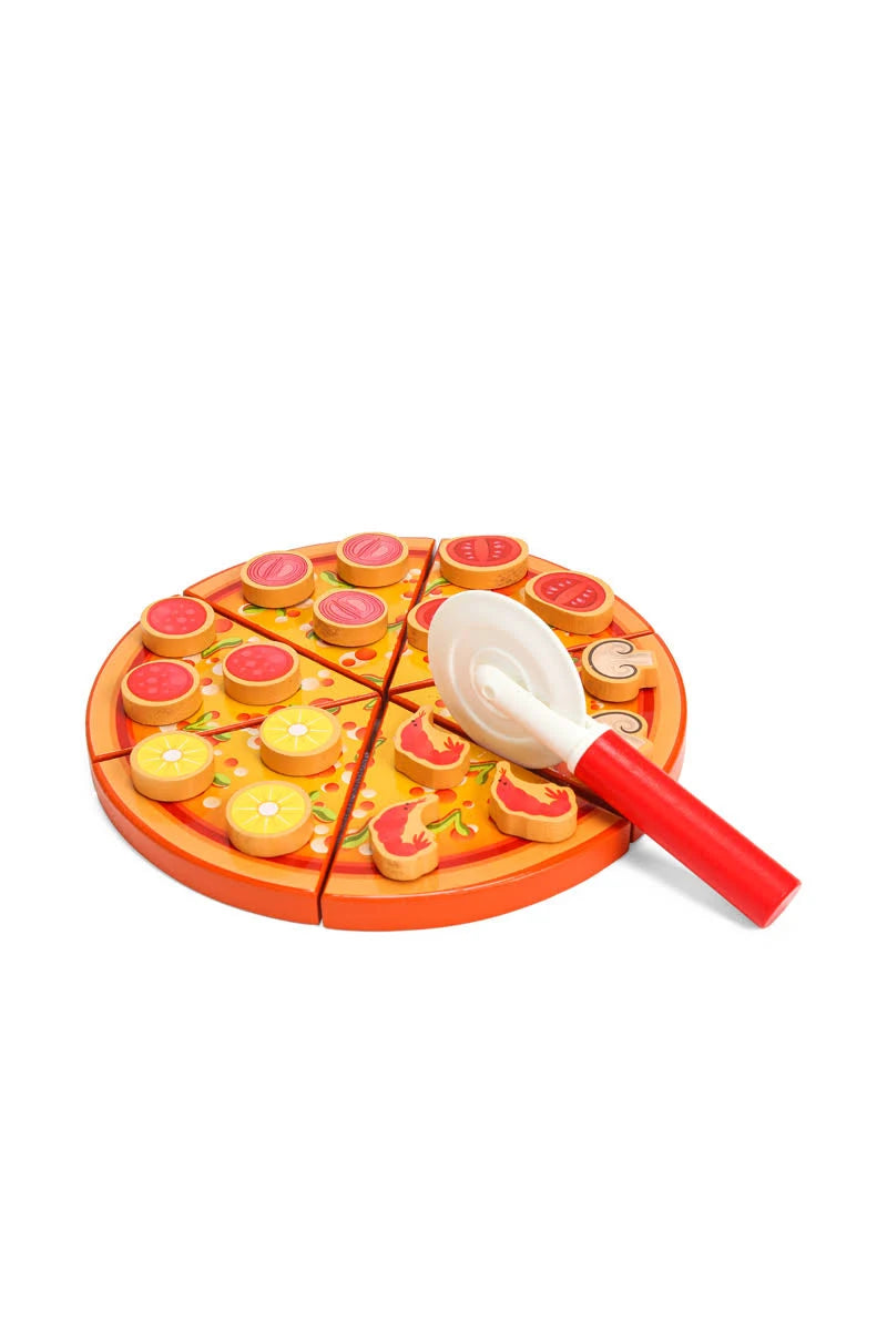 Juego de Pizza de Madera y Velcro