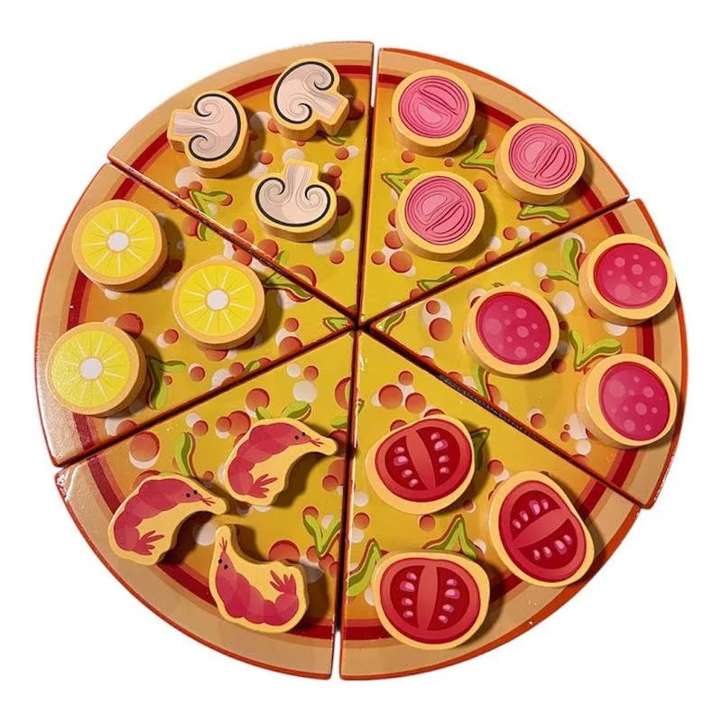 Juego de Pizza de Madera y Velcro