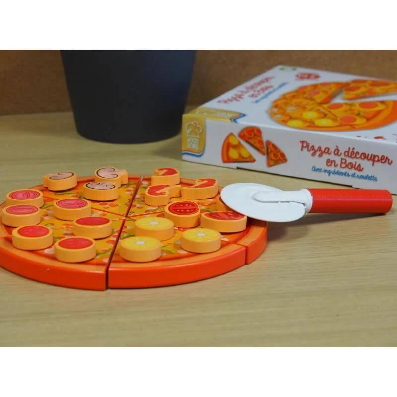 Juego de Pizza de Madera y Velcro