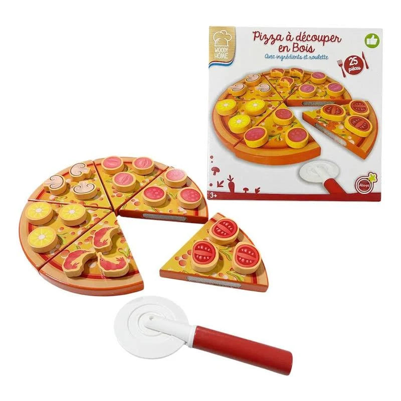 Juego de Pizza de Madera y Velcro