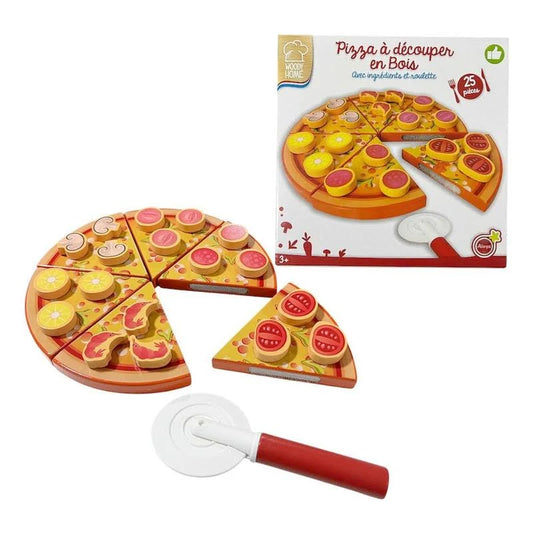 Juego de Pizza de Madera y Velcro